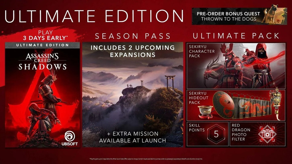 Die Ultimate Edition enthält das Basisspiel, den Season Pass, Early Access, das Ultimate Pack und den Vorbestellungsbonus.  (Bild: Ubisoft)