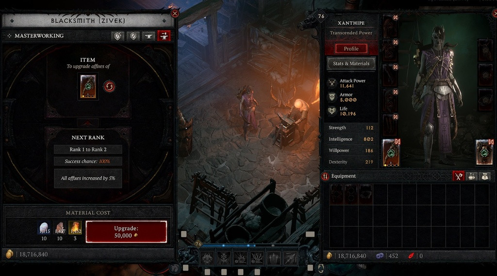 Diablo 4 Transmute Masterworking Caches Gegenstände Materialien Goldkosten