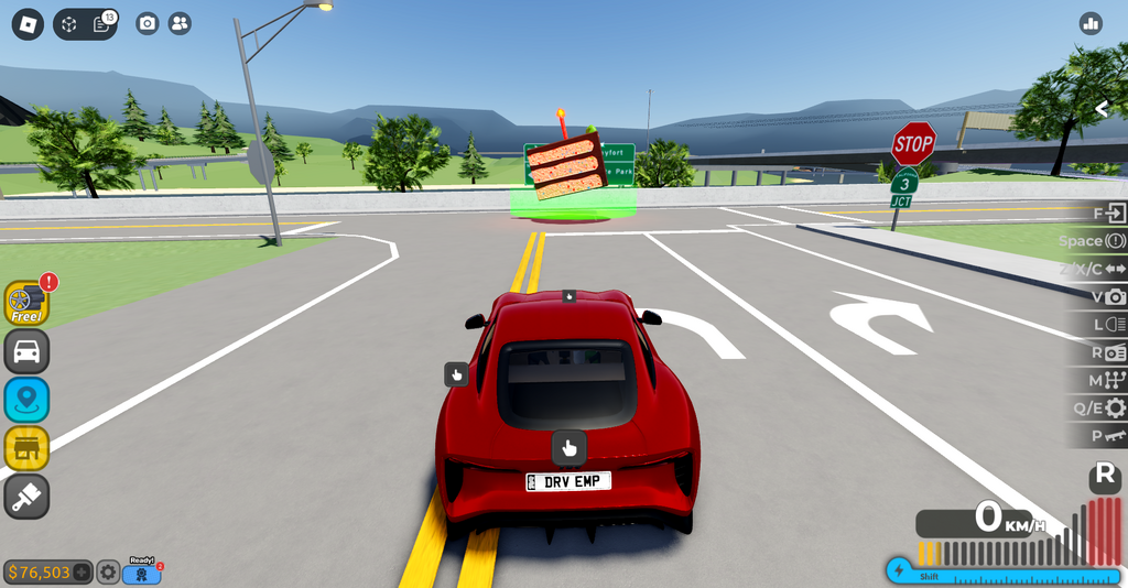 Standort von Cake Slice 2 im Roblox Driving Empire.