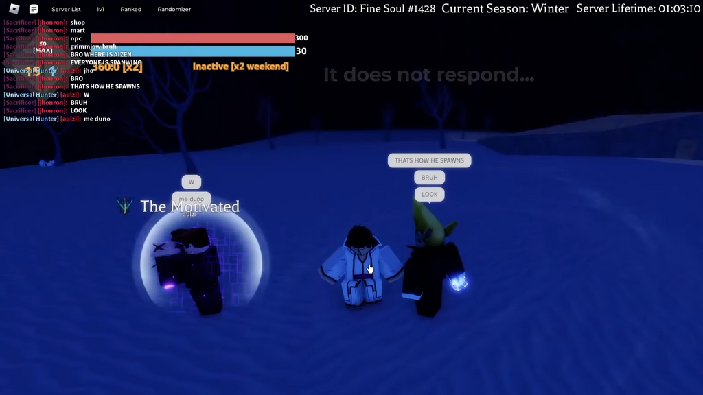 Lasse den Aizen-NPC erscheinen und sprich mit ihm, um Primera Espada Starrk im Roblox Sakura Stand zu erhalten.