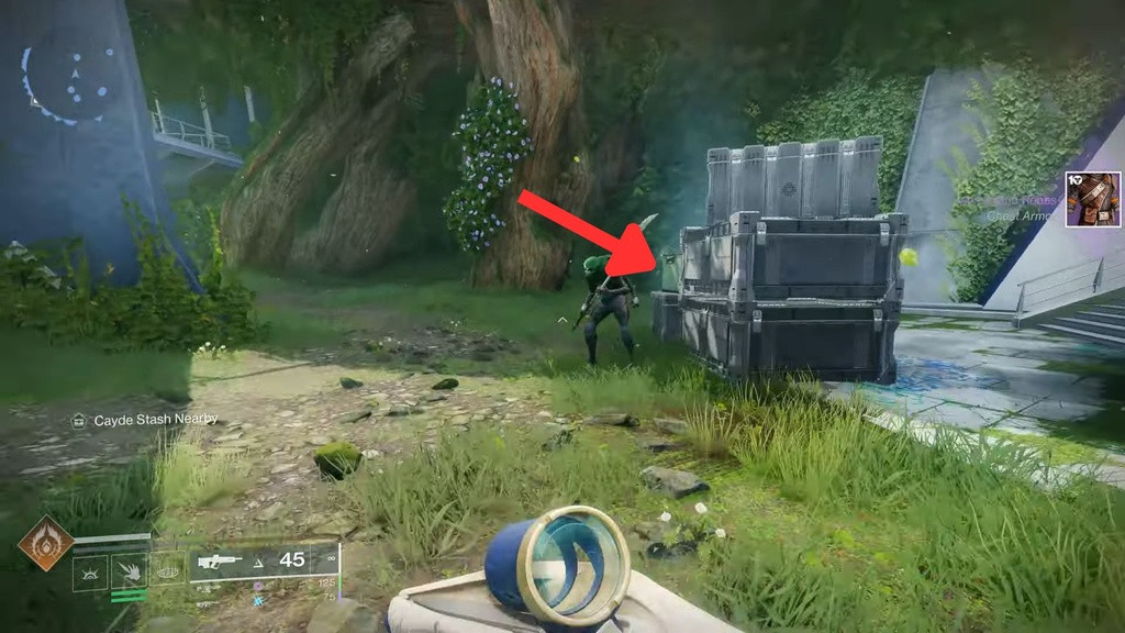 So erreichen Sie Caydes Versteck Nr. 3 in Destiny 2. (Bild: Esoterickk/GINX)