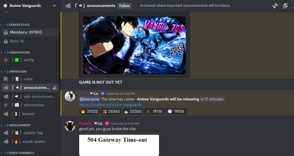 Holen Sie sich die neuesten Informationen zu Roblox Anime Vanguards von seinem Discord-Server