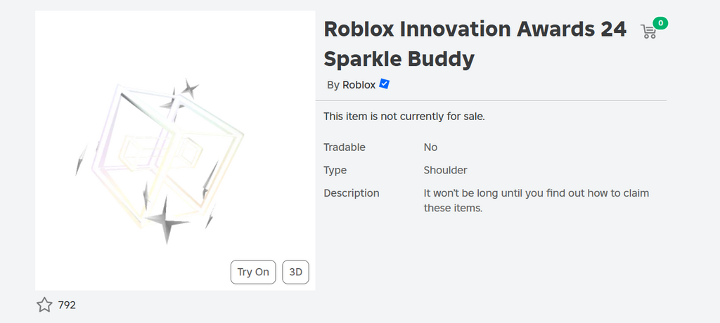 Sparkle Buddy als Belohnung für die Roblox Innovation Awards 2024. (Bild: GINX)