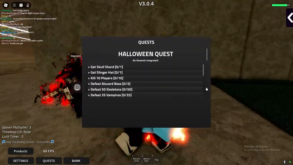 Alucard Halloween Quests steht zum Erwachen von Roblox