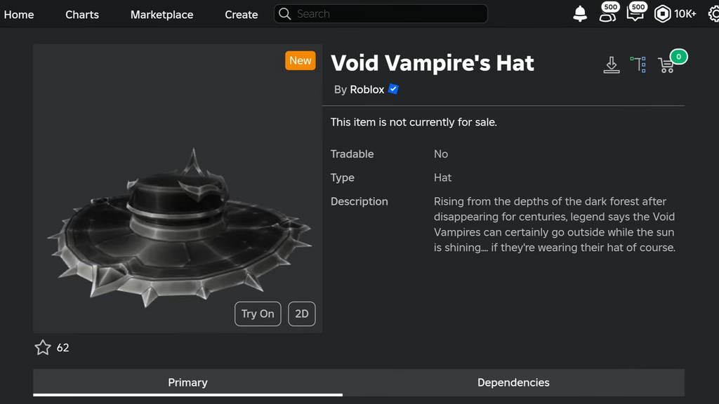 Void-Vampir-Hut im Roblox The Haunt-Event 2024. 