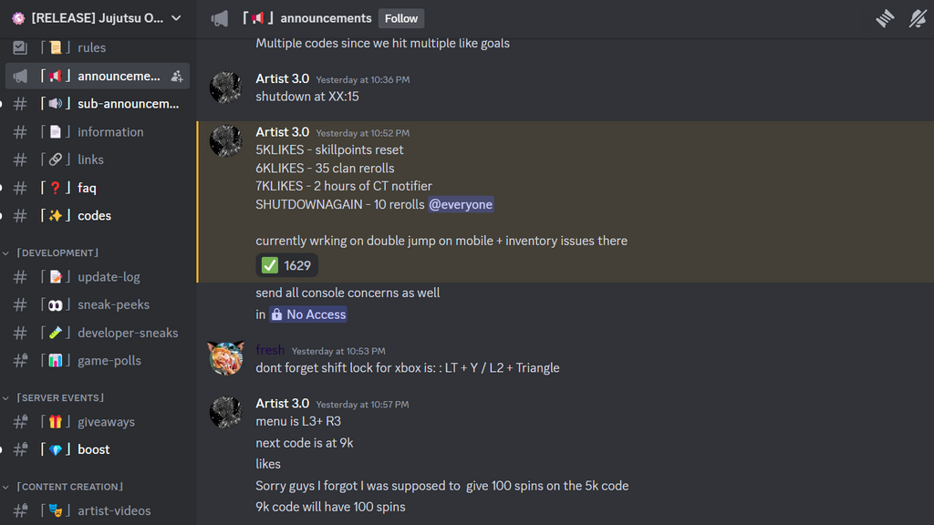 Jujutsu Odyssey Offizieller Discord -Server