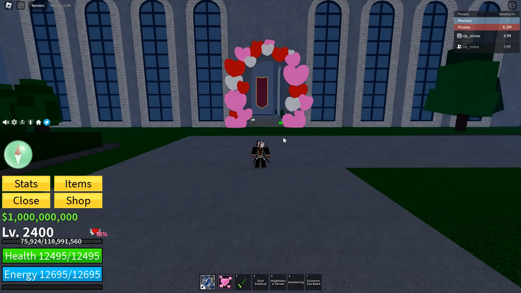 Hearts ist die Währung für Blox Fruits Valentine's Event