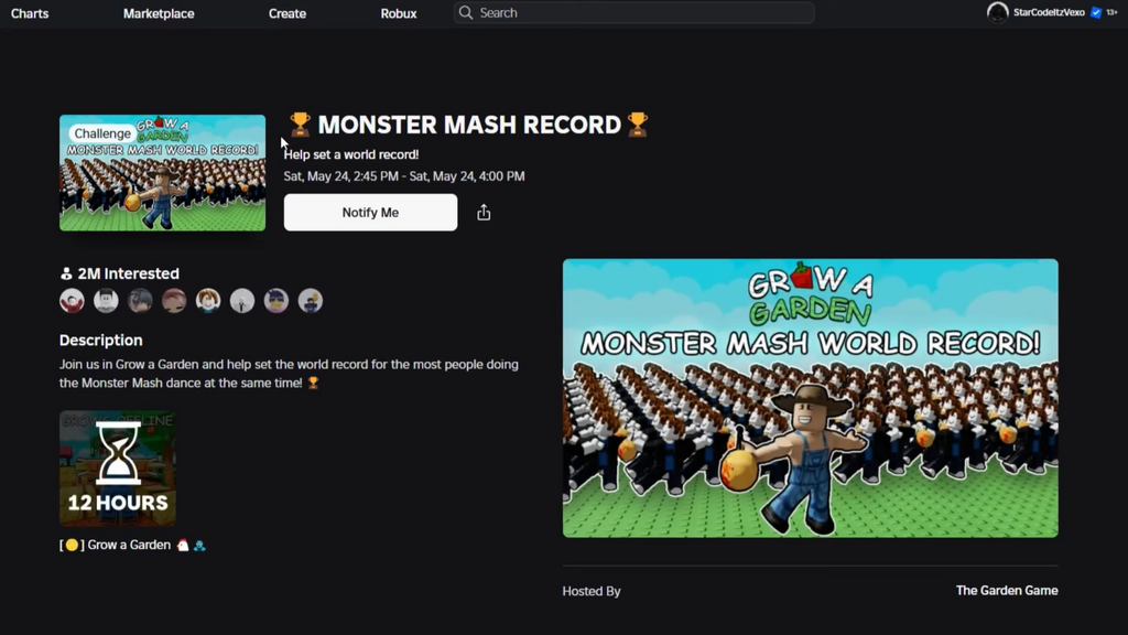 6831CFD1D7423-Monster Mash Record Ereignis _Secret Mutation_ In Grow a Garden! Roblox 0-38 Screenshot.png